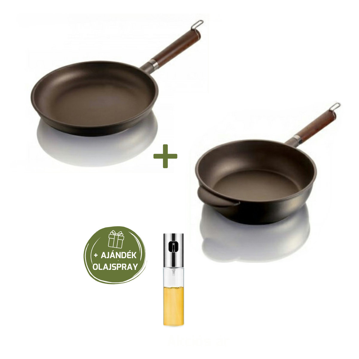 Julienne 24 cm-es Indukciós Serpenyő Csomag – Lapos és Mély Serpenyő Szett Olajpermetezővel